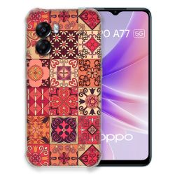 Coque Pour Oppo A77 5G Texture Carreau Ciment Rouge