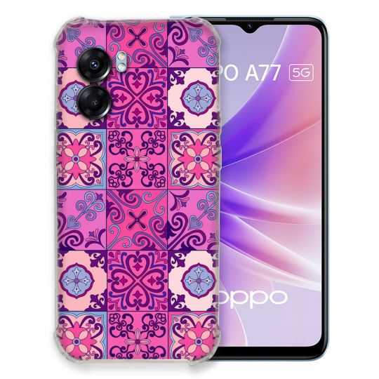 Coque Pour Oppo A77 5G Texture Carreau Ciment Violet