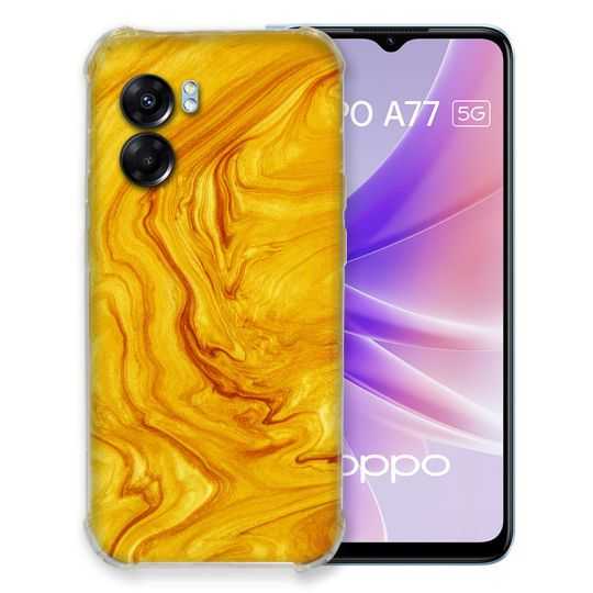 Coque Pour Oppo A77 5G Texture Marbre Jaune