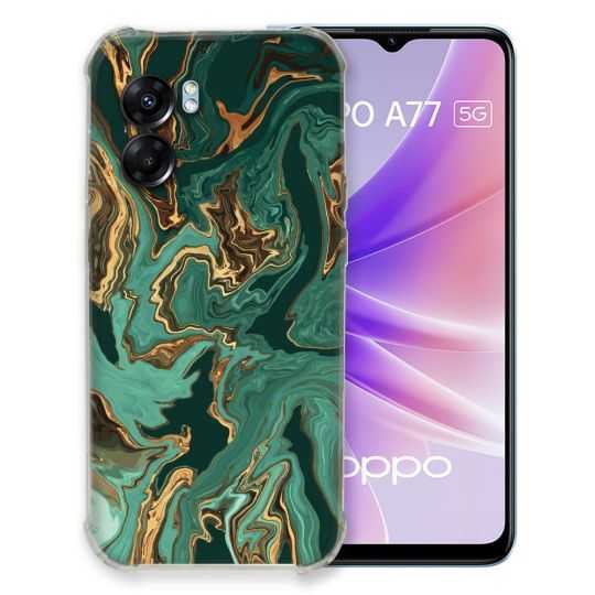 Coque Pour Oppo A77 5G Texture Marbre Vert