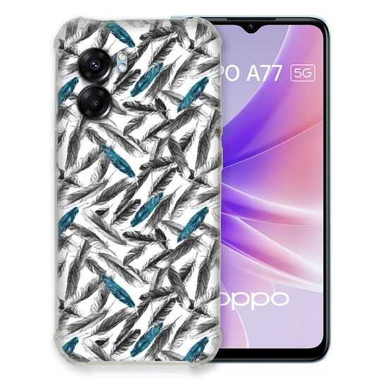 Coque Pour Oppo A77 5G Texture Plume Canard