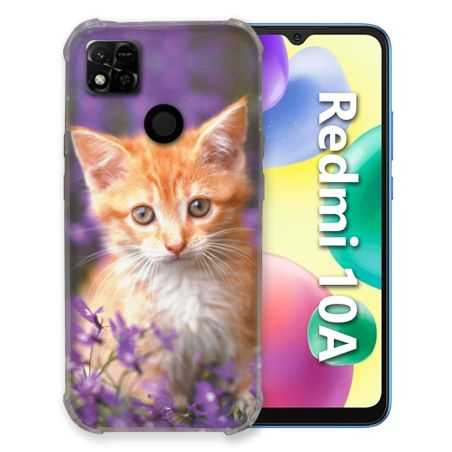 Coque Pour Xiaomi Redmi 10A Animal Chat Violet