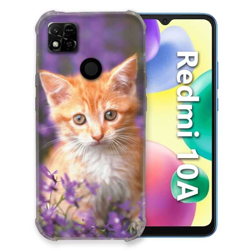 Coque Pour Xiaomi Redmi 10A Animal Chat Violet