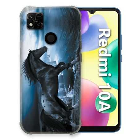Coque Pour Xiaomi Redmi 10A Animal Cheval Noir