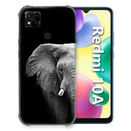 Coque Pour Xiaomi Redmi 10A Animal Elephant Noir