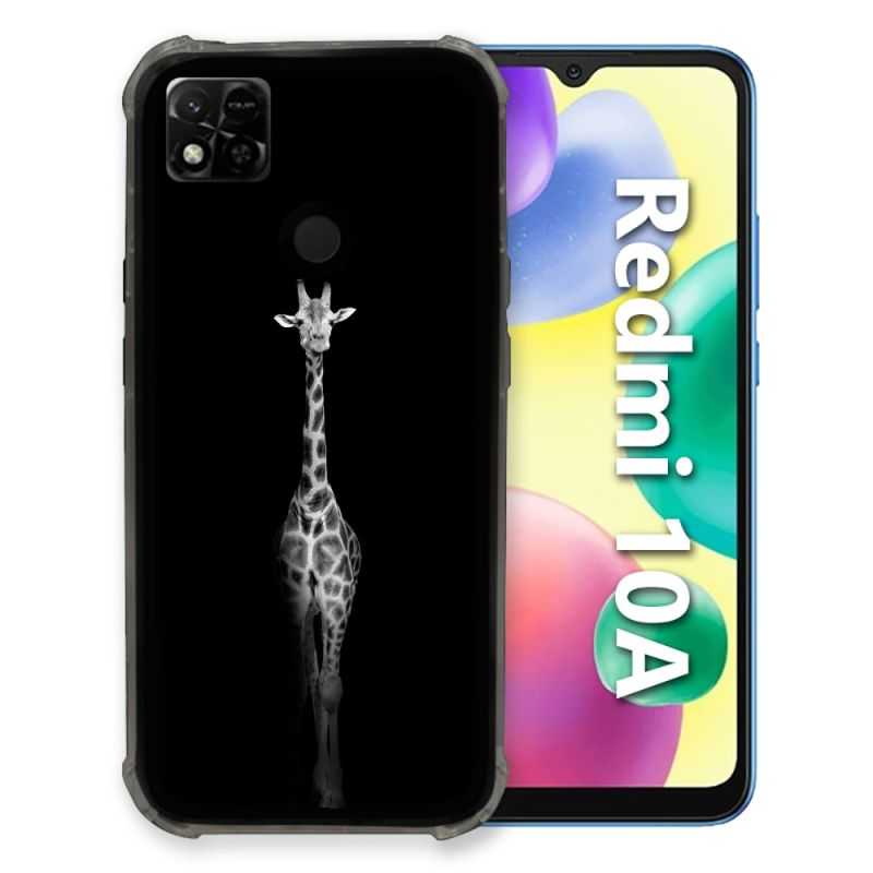 Coque Pour Xiaomi Redmi 10A Animal Girafe Noire