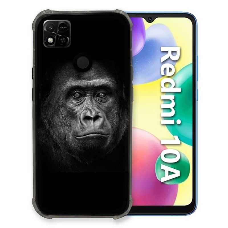 Coque Pour Xiaomi Redmi 10A Animal Gorille Noir