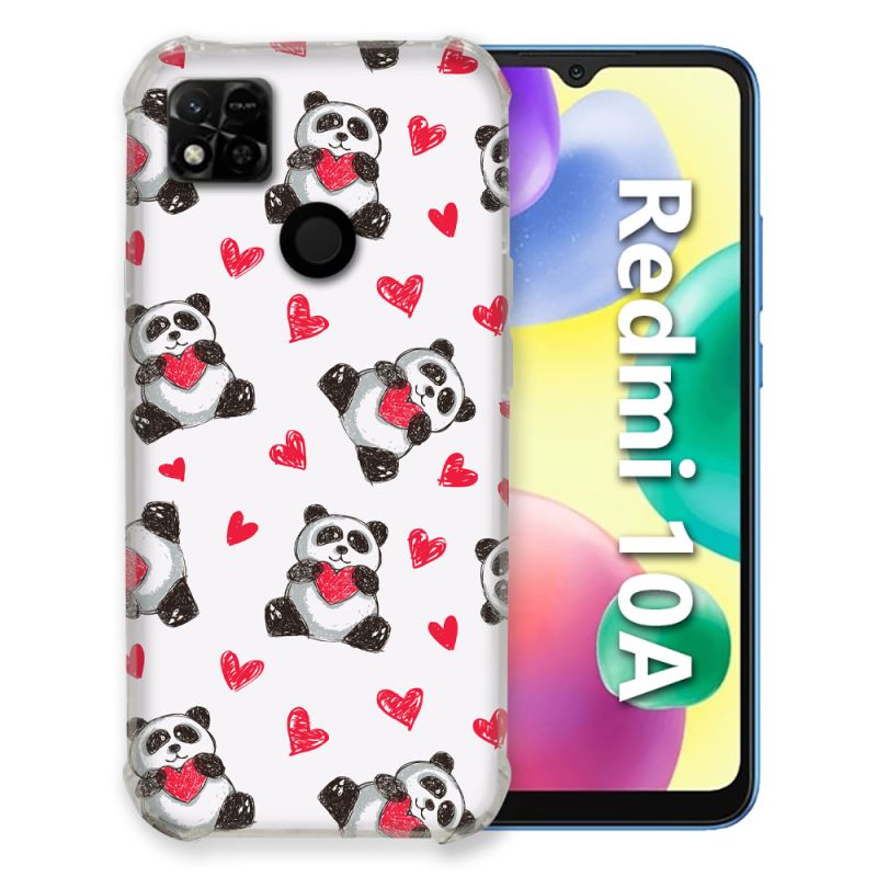 Coque Pour Xiaomi Redmi 10A Animal Panda Cœur