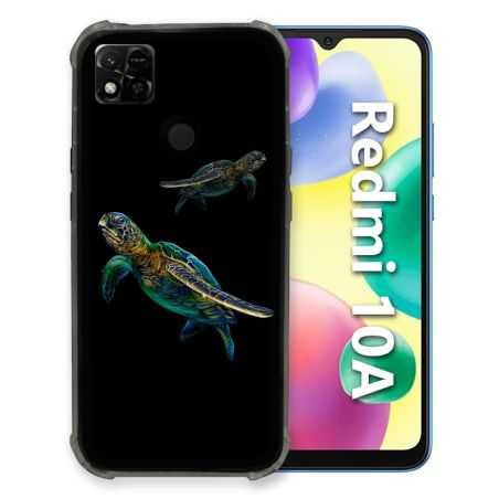 Coque Pour Xiaomi Redmi 10A Animal Tortue Noire multicolore
