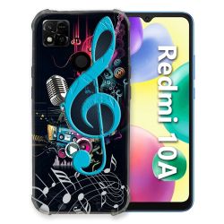 Coque Pour Xiaomi Redmi 10A Musique Cle Sol Bleu