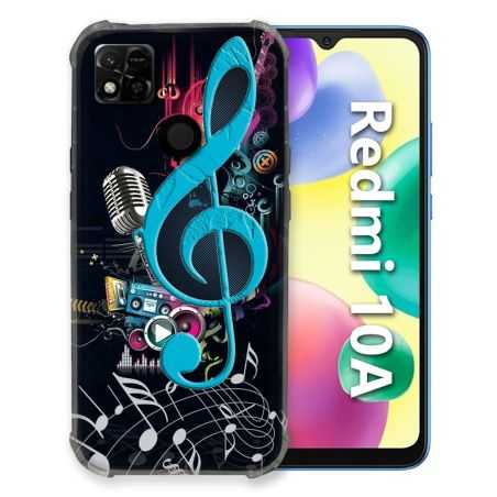 Coque Pour Xiaomi Redmi 10A Musique Cle Sol Bleu