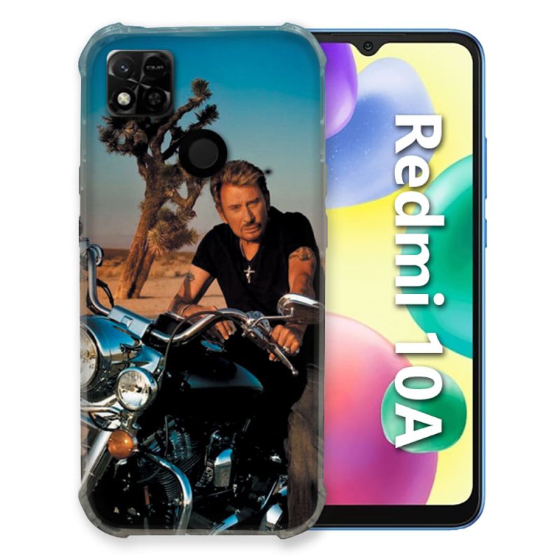 Coque Pour Xiaomi Redmi 10A Musique Johnny Hallyday Moto
