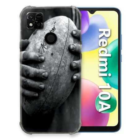 Coque Pour Xiaomi Redmi 10A Sport Rugby Ballon Vintage