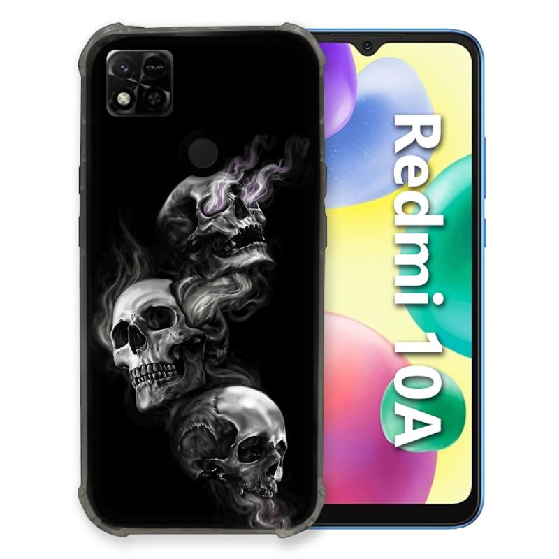 Coque Pour Xiaomi Redmi 10A Tete de Mort Triple
