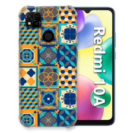 Coque Pour Xiaomi Redmi 10A Texture Carreau Ciment Orange