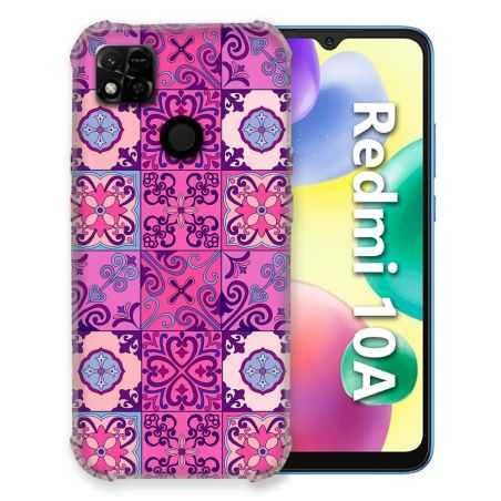 Coque Pour Xiaomi Redmi 10A Texture Carreau Ciment Violet