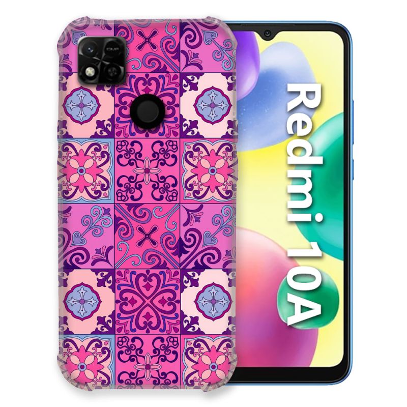 Coque Pour Xiaomi Redmi 10A Texture Carreau Ciment Violet