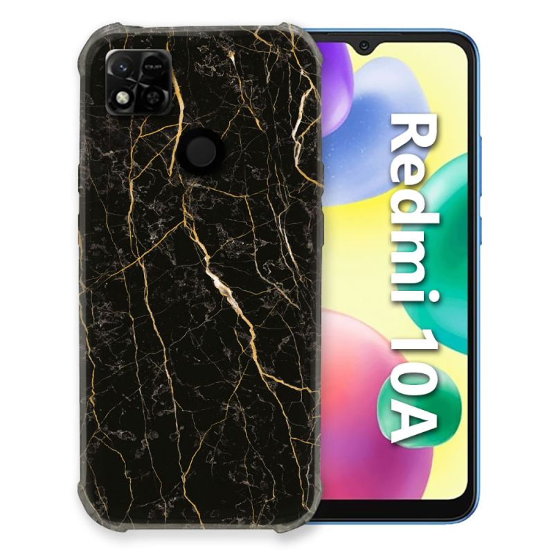 Coque Pour Xiaomi Redmi 10A Texture Marbre Noir