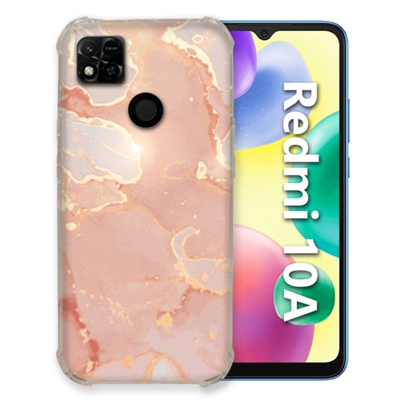 Coque Pour Xiaomi Redmi 10A Texture Marbre Rose