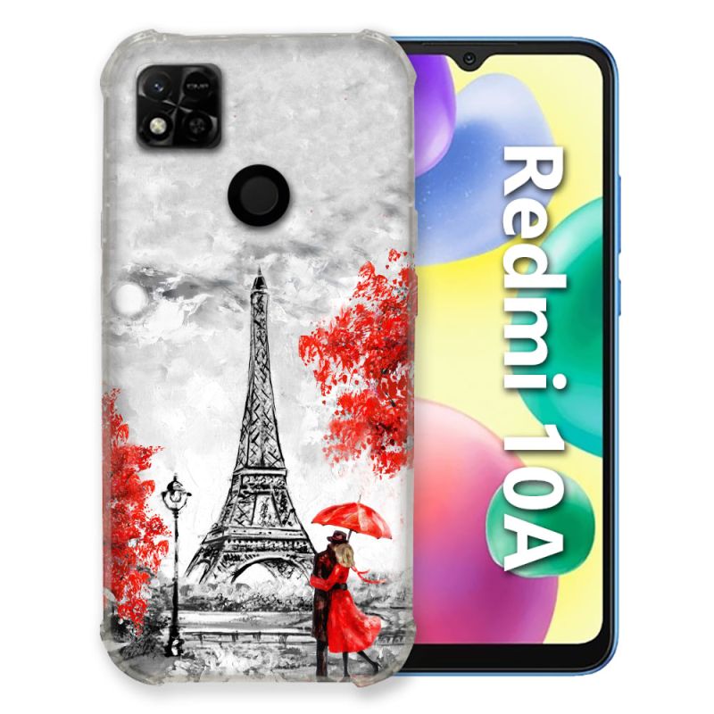 Coque Pour Xiaomi Redmi 10A Voyage France Paris Rouge