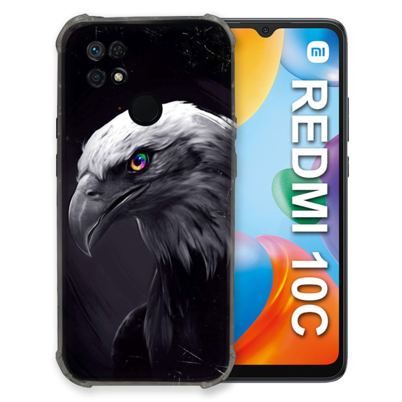 Coque Pour Xiaomi Redmi 10C Animal Aigle Royal Noir