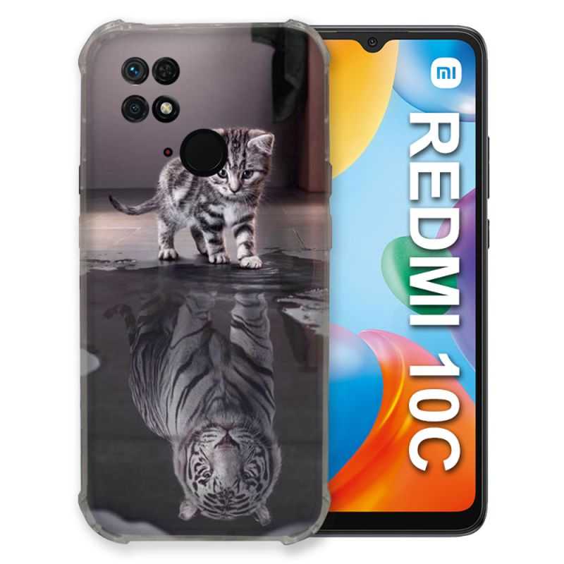 Coque Pour Xiaomi Redmi 10C Animal Chat Reflet