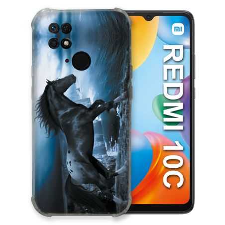 Coque Pour Xiaomi Redmi 10C Animal Cheval Noir