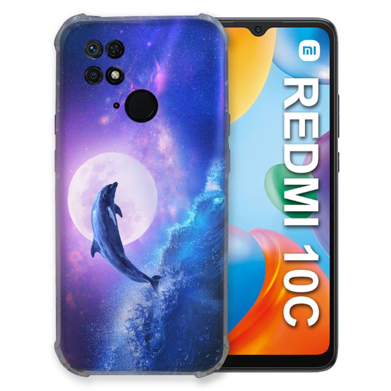 Coque Pour Xiaomi Redmi 10C Animal Dauphin Vague