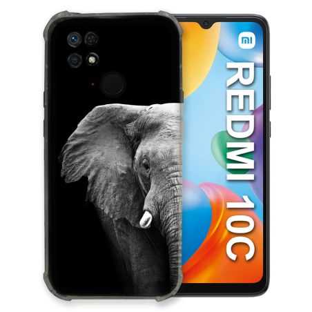 Coque Pour Xiaomi Redmi 10C Animal Elephant Noir