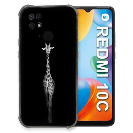 Coque Pour Xiaomi Redmi 10C Animal Girafe Noire