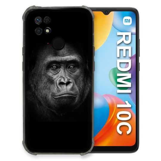 Coque Pour Xiaomi Redmi 10C Animal Gorille Noir