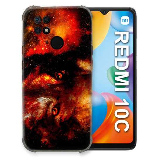 Coque Pour Xiaomi Redmi 10C Animal Loup Espace