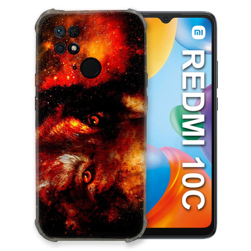 Coque Pour Xiaomi Redmi 10C Animal Loup Espace