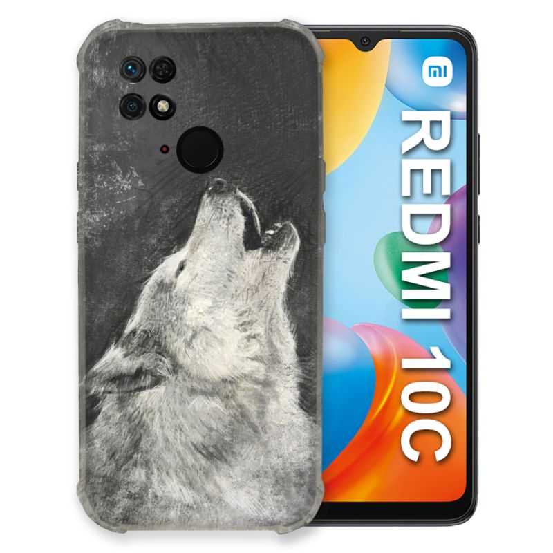 Coque Pour Xiaomi Redmi 10C Animal Loup Hurlement