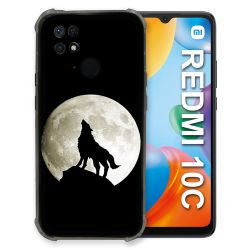 Coque Pour Xiaomi Redmi 10C Animal Loup Noir