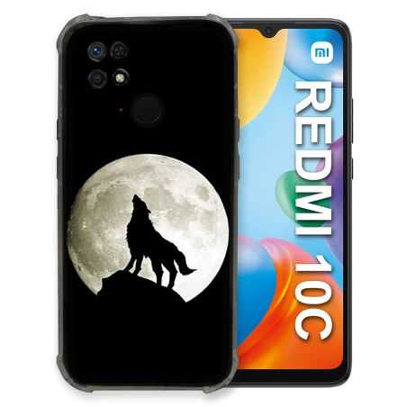 Coque Pour Xiaomi Redmi 10C Animal Loup Noir