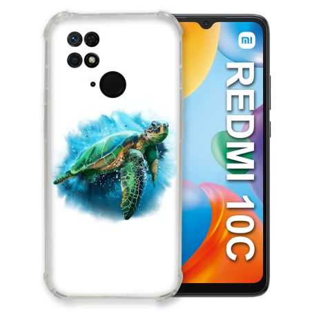 Coque Pour Xiaomi Redmi 10C Animal Tortue Blanche multicolore