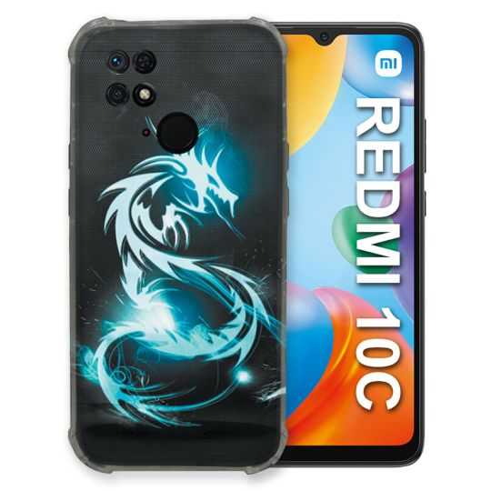 Coque Pour Xiaomi Redmi 10C Fantastique Dragon Bleu