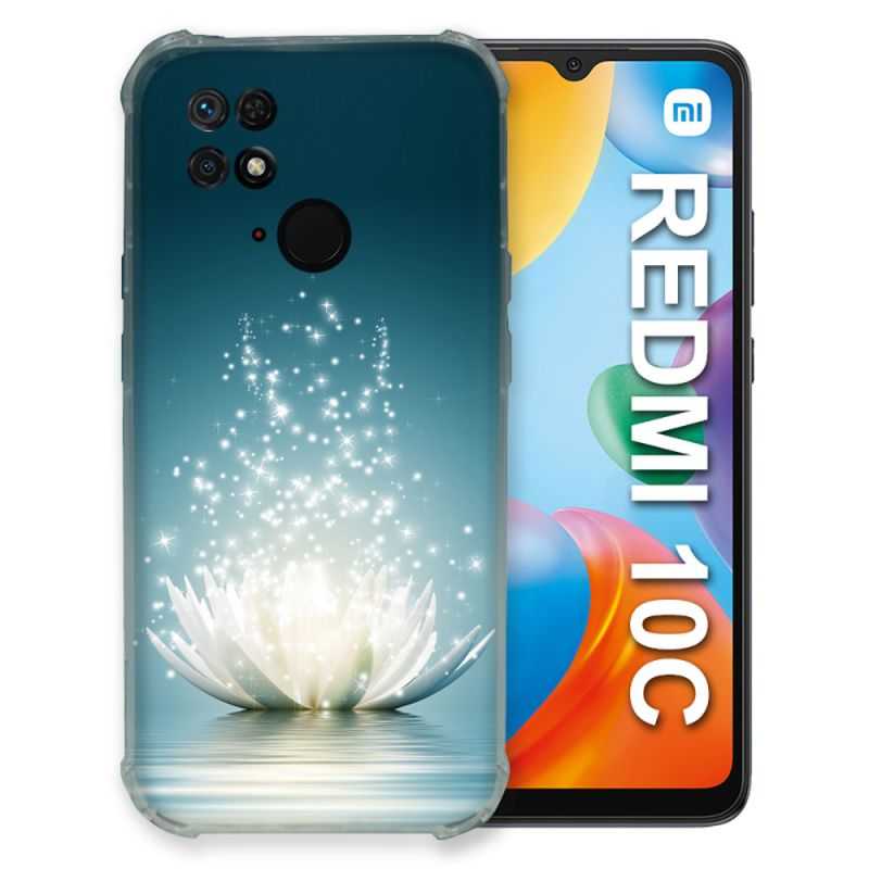 Coque Pour Xiaomi Redmi 10C Fleur Lotus Blanc