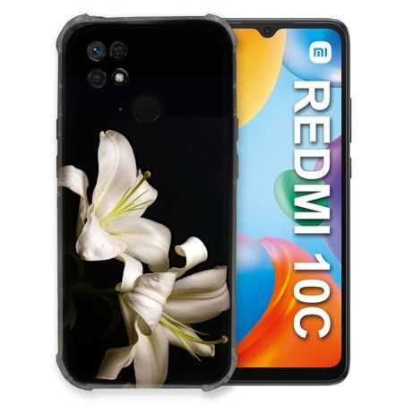 Coque Pour Xiaomi Redmi 10C Fleur Lys Noir