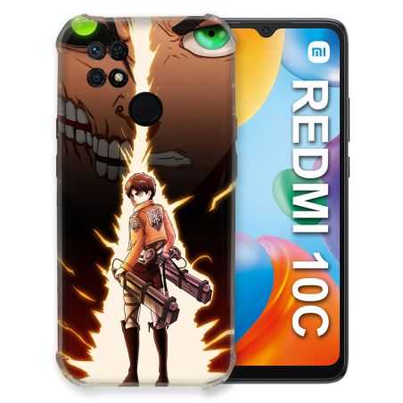 Coque Pour Xiaomi Redmi 10C Manga Attaque Titans Eren Eclair