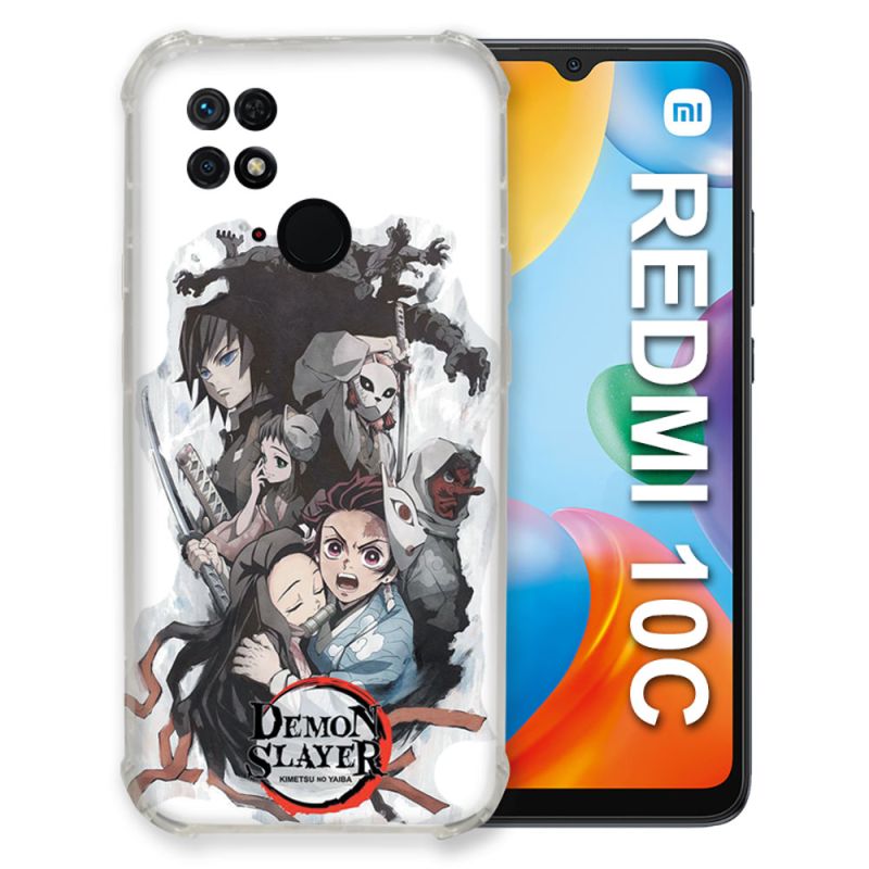 Coque Pour Xiaomi Redmi 10C Manga Demon Slayer Blanc