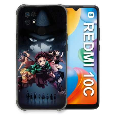 Coque Pour Xiaomi Redmi 10C Manga Demon Slayer Noir
