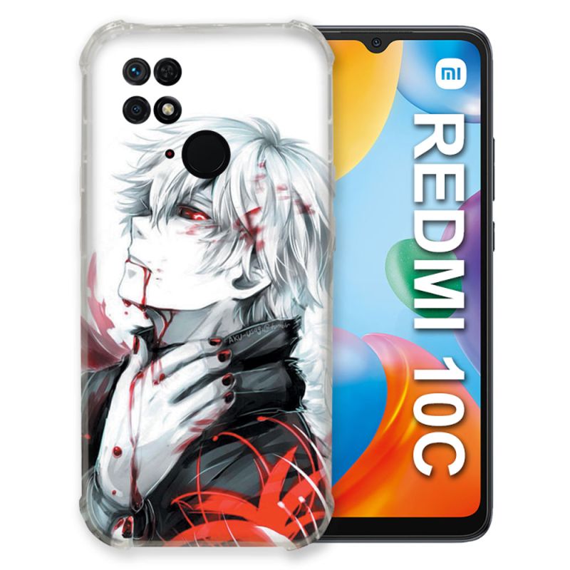Coque Pour Xiaomi Redmi 10C Manga Tokyo Ghoul Kaneki Blanc