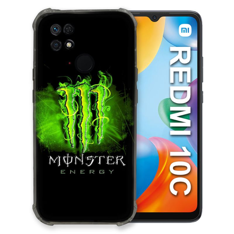 Coque Pour Xiaomi Redmi 10C Monster Energy Vert