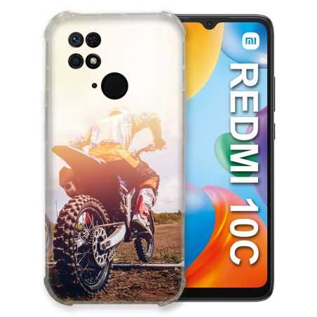 Coque Pour Xiaomi Redmi 10C Moto Cross Soleil