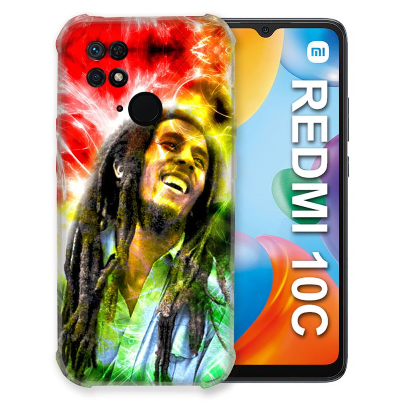 Coque Pour Xiaomi Redmi 10C Musique Bob Marley Color