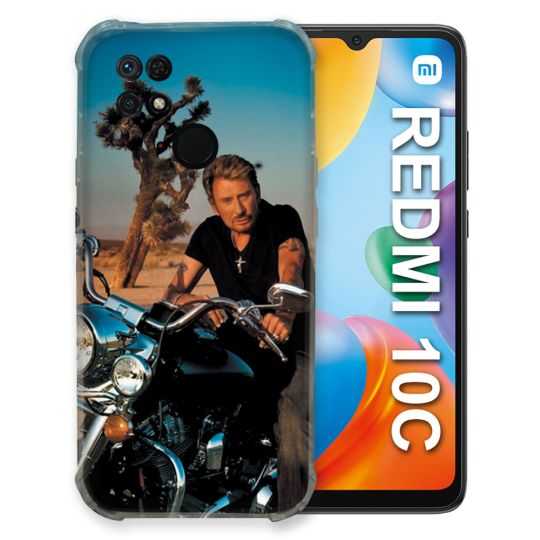 Coque Pour Xiaomi Redmi 10C Musique Johnny Hallyday Moto
