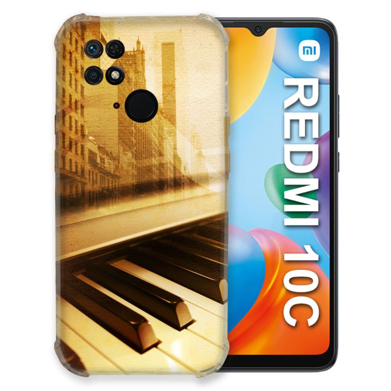 Coque Pour Xiaomi Redmi 10C Musique Piano Retro