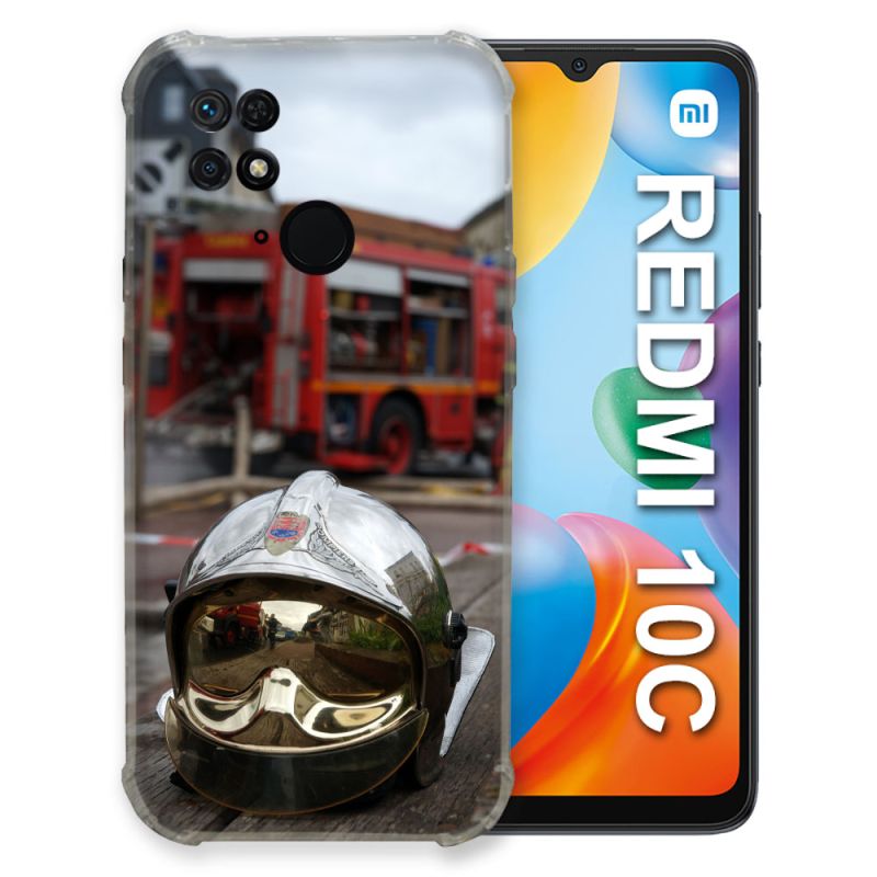 Coque Pour Xiaomi Redmi 10C Pompier Casque Camion
